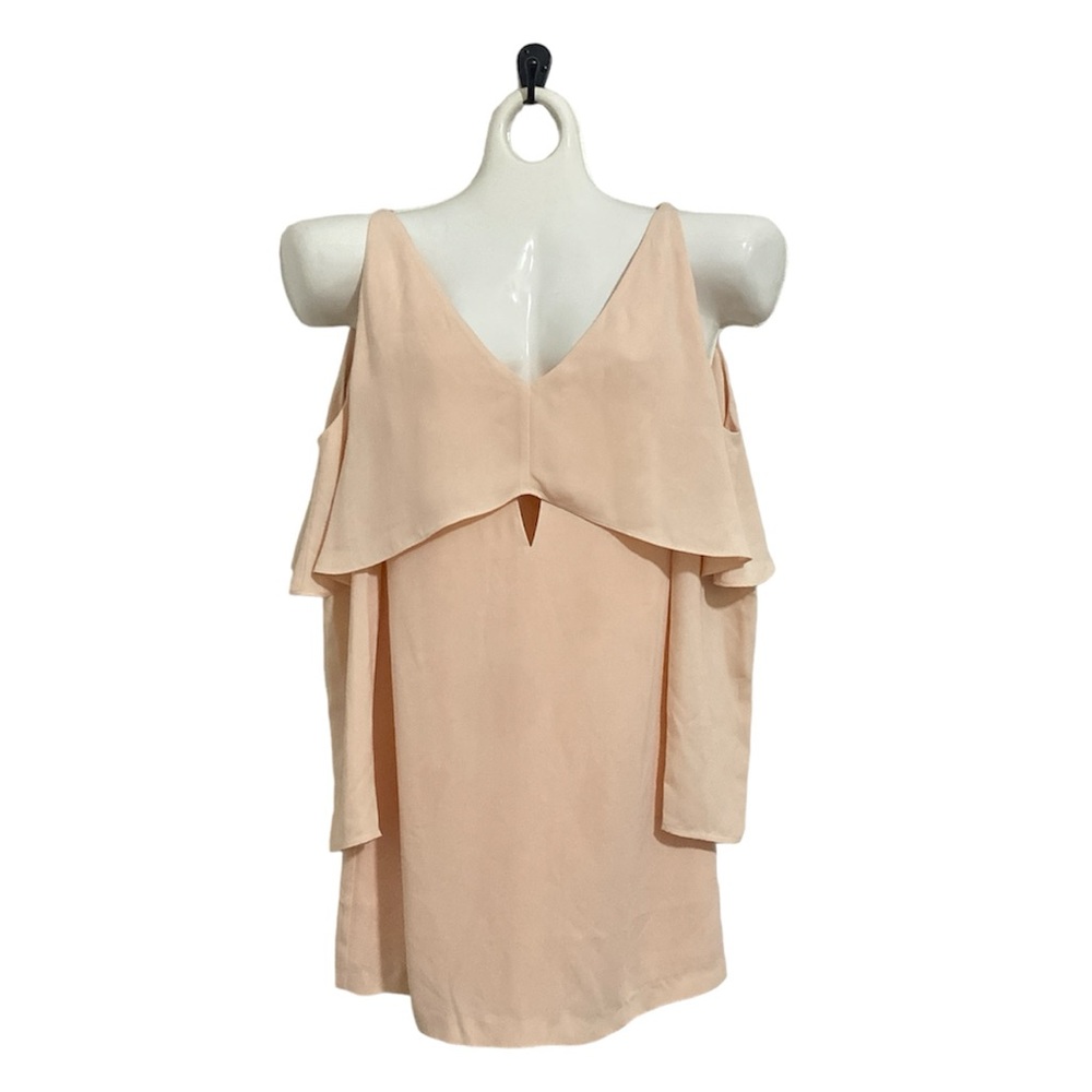 Marciano blush colored cold shoulder cocktail dress
